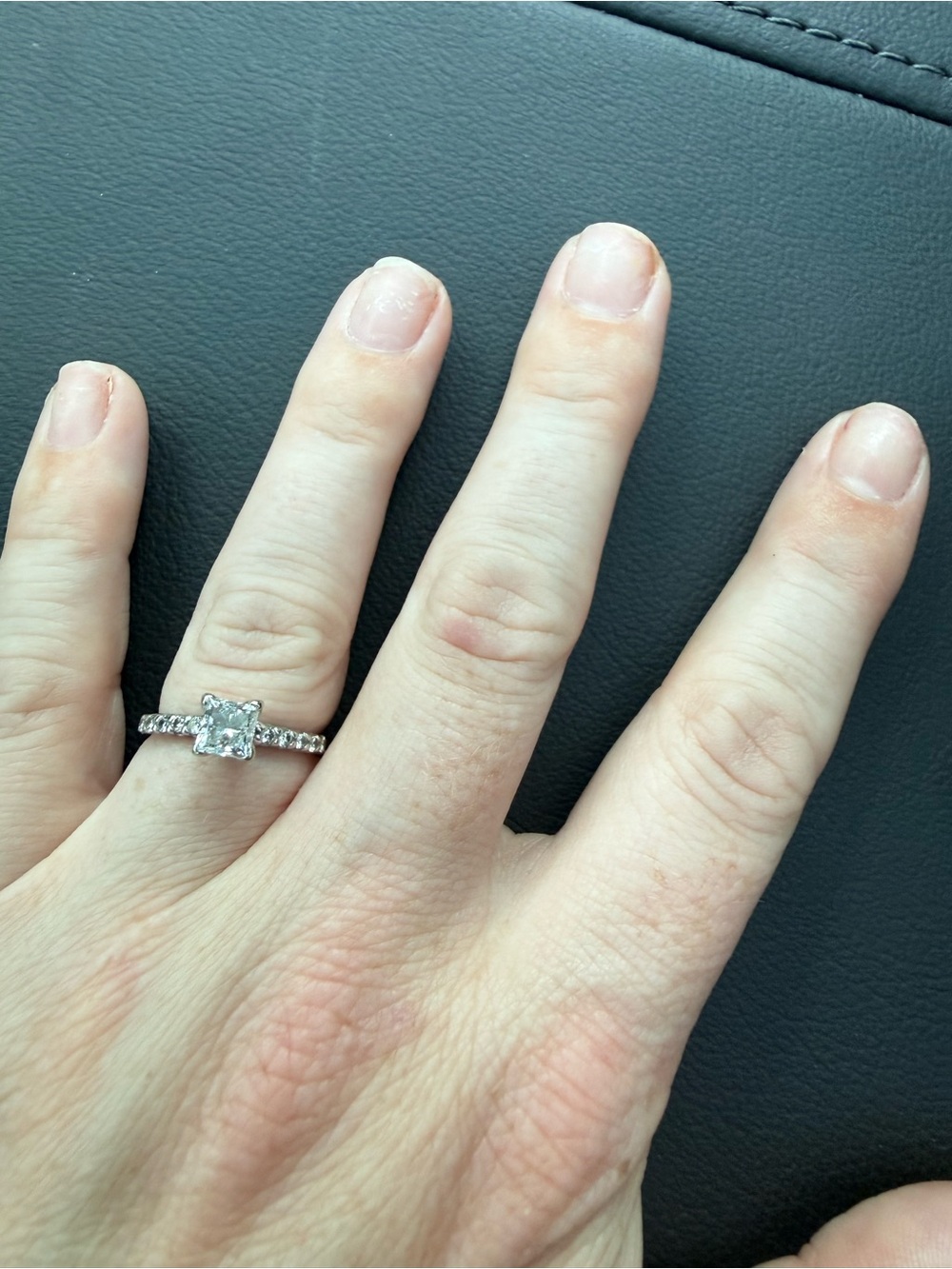 Princess cut real diamond engagement ring size 5